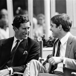 Prince Charles, Prince of Wales and Prince Andrew watching polo at Windsor, Berkshire Prince Charles, Prince of Wales and Prince Andrew watching polo at Windsor, Berkshire