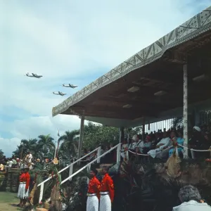 Print of Prince Charles visiting Suva in Fiji, 1970
