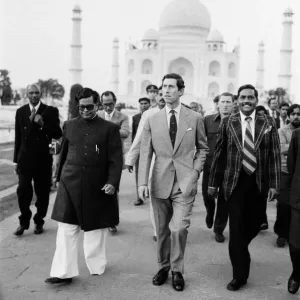 Prince Charles Visits the Taj Mahal Print 1980 Prince Charles Visits the Taj Mahal Print 1980