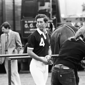 Prince Charles, Prince of Wales watching polo at Windsor, Berkshire. 27th June 1980 Prince Charles, Prince of Wales watching polo at Windsor, Berkshire. 27th June 1980