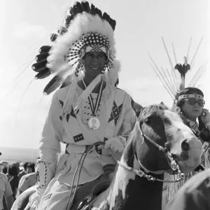 Prince Charles in Calgary Headdress Print, 11th July 1977