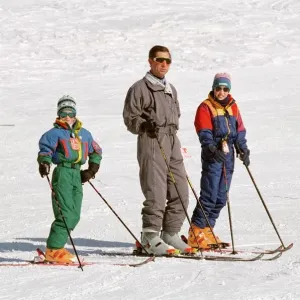 Prince Charles, Prince William and Prince Harry Skiing Print Prince Charles, Prince William and Prince Harry Skiing Print