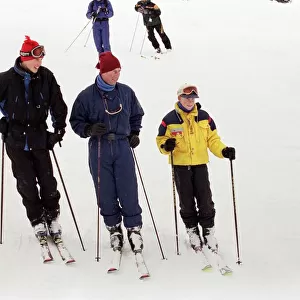 Prince Charles with Princes William and Harry during their skiing holiday in Whistler