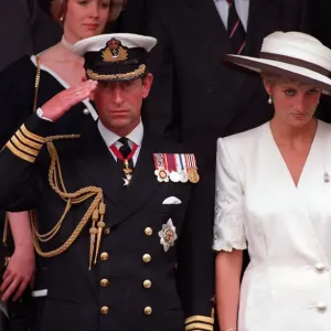 Prince Charles and Princess Diana at Gulf War Victory Parade Print