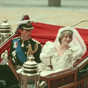 Prince Charles and Princess Diana get married. Picture taken after Prince Charles and Princess Diana get married. Picture taken after