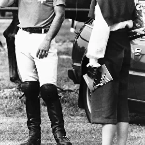 Prince Charles with Princess Diana and Murphy the terrier at a polo match