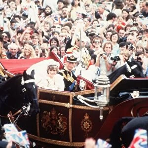 Prince Charles & Princess Diana on their wedding day. 29th July 1981
