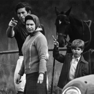 Prince Charles, Queen Elizabeth II and Prince Edward at Windsor Great Park, Berkshire Prince Charles, Queen Elizabeth II and Prince Edward at Windsor Great Park, Berkshire