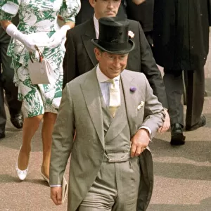 Prince Charles at Royal Ascot, June 1996 Wearing top hat and tails