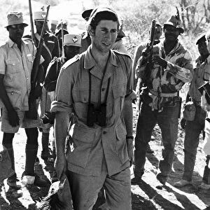 Prince Charles on safari in Kenya February 1971
