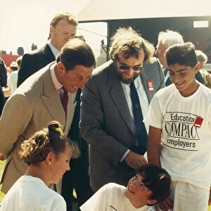 Prince Charles seen here talking to local children during a charity event at Ayresome