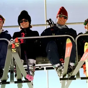 Prince Charles on a skking lift during a holiday at Klosters in Switzerland Prince Charles on a skking lift during a holiday at Klosters in Switzerland