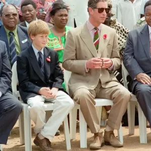 Prince Charles and Prince Harry in Dukuduku Village Print Prince Charles and Prince Harry in Dukuduku Village Print