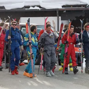 Prince Charles with sons (not pictured), on a skiing holiday at Klosters Prince Charles with sons (not pictured), on a skiing holiday at Klosters