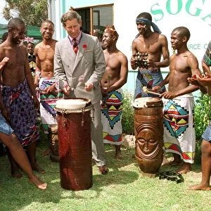 Prince Charles in South Africa Visiting Cape Town in November 1997 Having a go at some