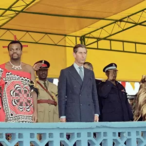 Prince Charles in Swaziland on an official visit to the country