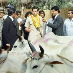 Prince Charles during his tour of India. December 1980
