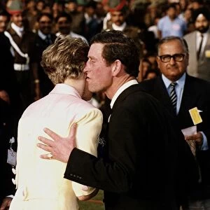 Prince Charles tries to kiss Princess Diana on their tour of India in Jaipur