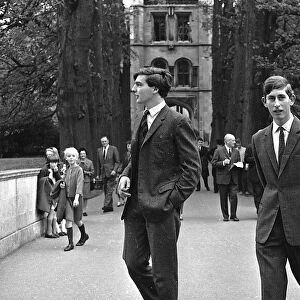 Prince Charles at the back of Trinity College, on his arrival 8 / 10 / 67 9754 / E
