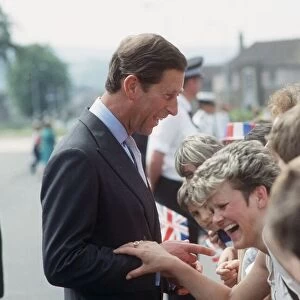 Prince Charles on walkabout Scotland November 1989 laughing