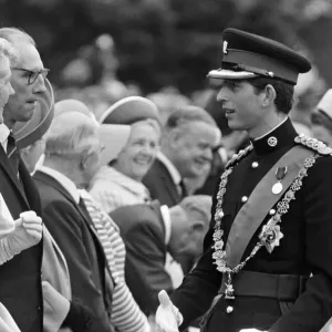 Prince Charles on his way to the ceremony of his Investiture as Prince of Wales