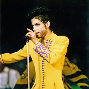 Prince in concert at Maine Road, Manchester. Diamonds and Pearls Tour. 26th June 1992