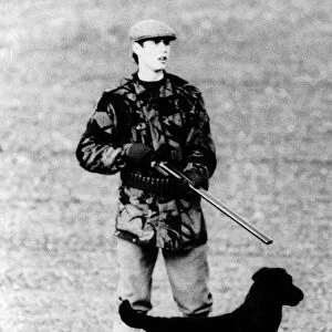 Prince Edward with gun and dog January 1987