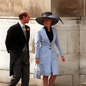 Prince Edward and Sophie Rhys Jones attend weddding 1999 of Catrina Skepper