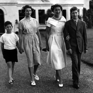 Vintage Print of Princess Marina and Family at Coppins, 1950 Vintage Print of Princess Marina and Family at Coppins, 1950