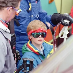 Prince Harry and Prince Charles Skiing Print