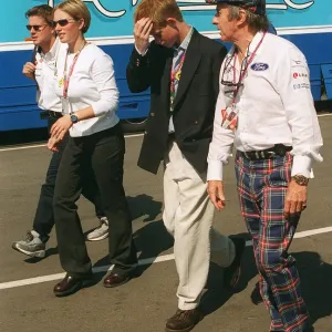 Prince Harry Zara Phillips and Jackie Stewart July 1999 at the British Grand Prix