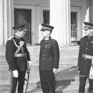 Prince Hussein of Jordan welcomed by British guards at Sandhurst Prince Hussein of Jordan welcomed by British guards at Sandhurst