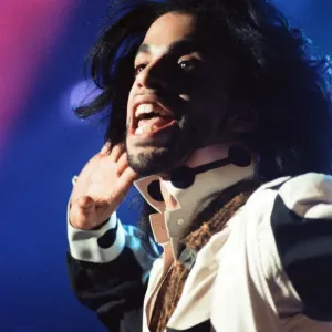 Prince performing at the NEC during his Nude tour. 29th June 1990 Prince performing at the NEC during his Nude tour. 29th June 1990