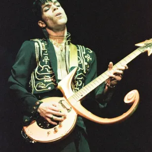 Prince performing at the NEC during his Ultimate Live Experience tour. 19th March 1995 Prince performing at the NEC during his Ultimate Live Experience tour. 19th March 1995
