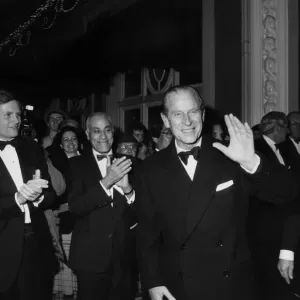 Prince Philip being applauded at an official dinner. December 1986 Prince Philip being applauded at an official dinner. December 1986