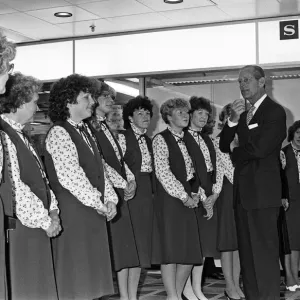 Print of Prince Philip at Birmingham Airport Print of Prince Philip at Birmingham Airport