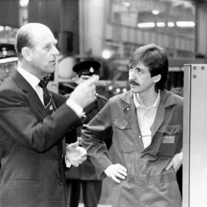 Prince Philip at NEI Parsons Factory Print, 24th February 1987