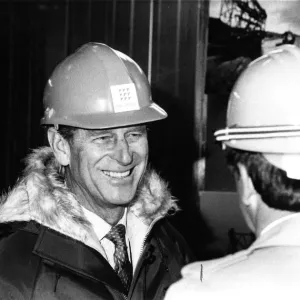 Prince Philip at Press Production Systems in North Tyneside, 1985