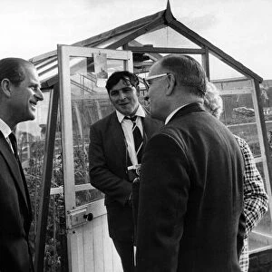 Prince Philip, Duke of Edinburgh at the Cheetham and Crumpsall model allotments in