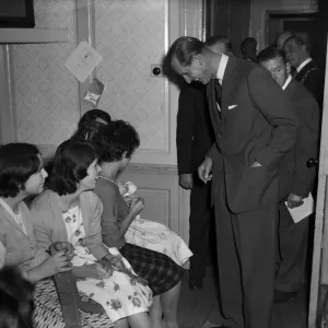 Prince Philip, Duke of Edinburgh at Eagle House Youth Club, Bristol. 29th October 1959 Prince Philip, Duke of Edinburgh at Eagle House Youth Club, Bristol. 29th October 1959