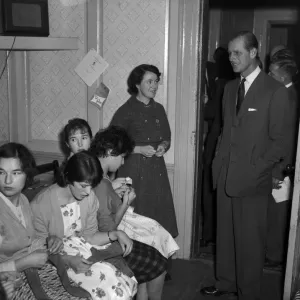 Prince Philip, Duke of Edinburgh at Eagle House Youth Club, Bristol. 29th October 1959 Prince Philip, Duke of Edinburgh at Eagle House Youth Club, Bristol. 29th October 1959