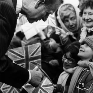 Print of Prince Philip advising Joanne Miller in Liverpool, 8th March 1980
