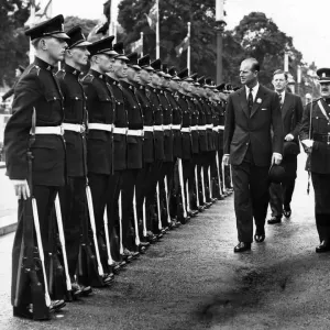 Prince Philip, Duke of Edinburgh inspecting the Guard of Honour formed by men of