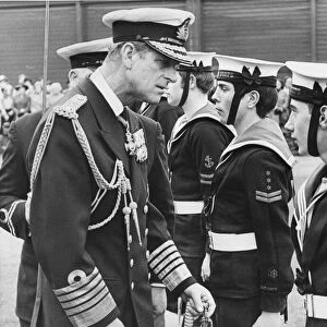 Prince Philip, Duke of Edinburgh, inspecting the Royal Guard of Sea Cadets at