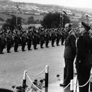 Prince Philip, Duke of Edinburgh leaves the Dais to inspect the 5th Battalion the Welsh