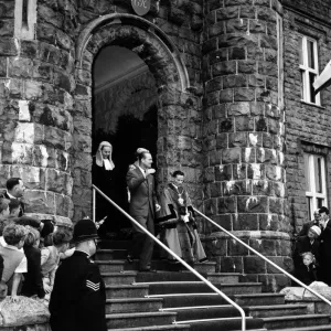 Prince Philip, Duke of Edinburgh leaving Cyfarthfa Castle. July 1958