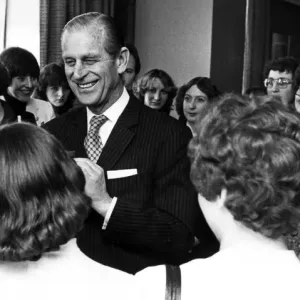 Prince Philip meets award recipients in Liverpool, 8th March 1980 Print