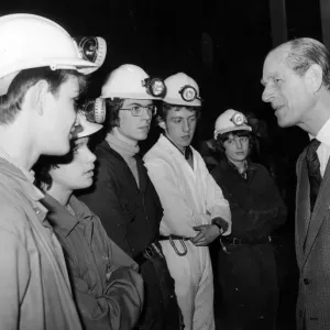 Prince Philip, Duke of Edinburgh meets members of the PWLL Potholing Club Prince Philip, Duke of Edinburgh meets members of the PWLL Potholing Club