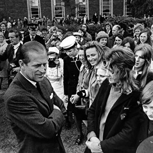 Prince Philip, Duke of Edinburgh, North West visits. The Duke stops to chat with Chester