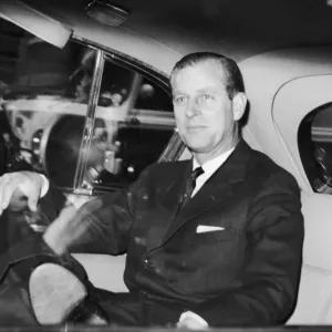 Prince Philip, Duke of Edinburgh, pictured in his car as he drives away from the RAG Club Prince Philip, Duke of Edinburgh, pictured in his car as he drives away from the RAG Club